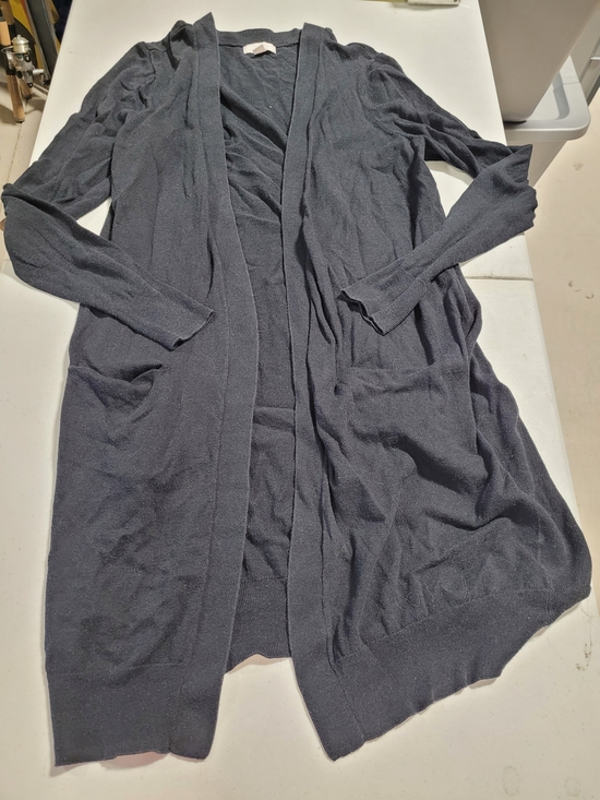 14th & Union Sweaters - 14th & Union Long Open-Front Cardigan - Charcoal Gray
